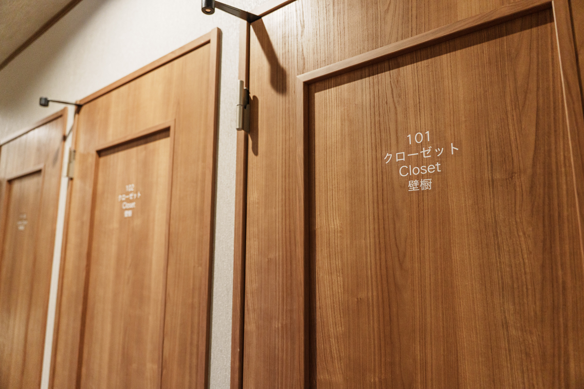 Closet space at Crea