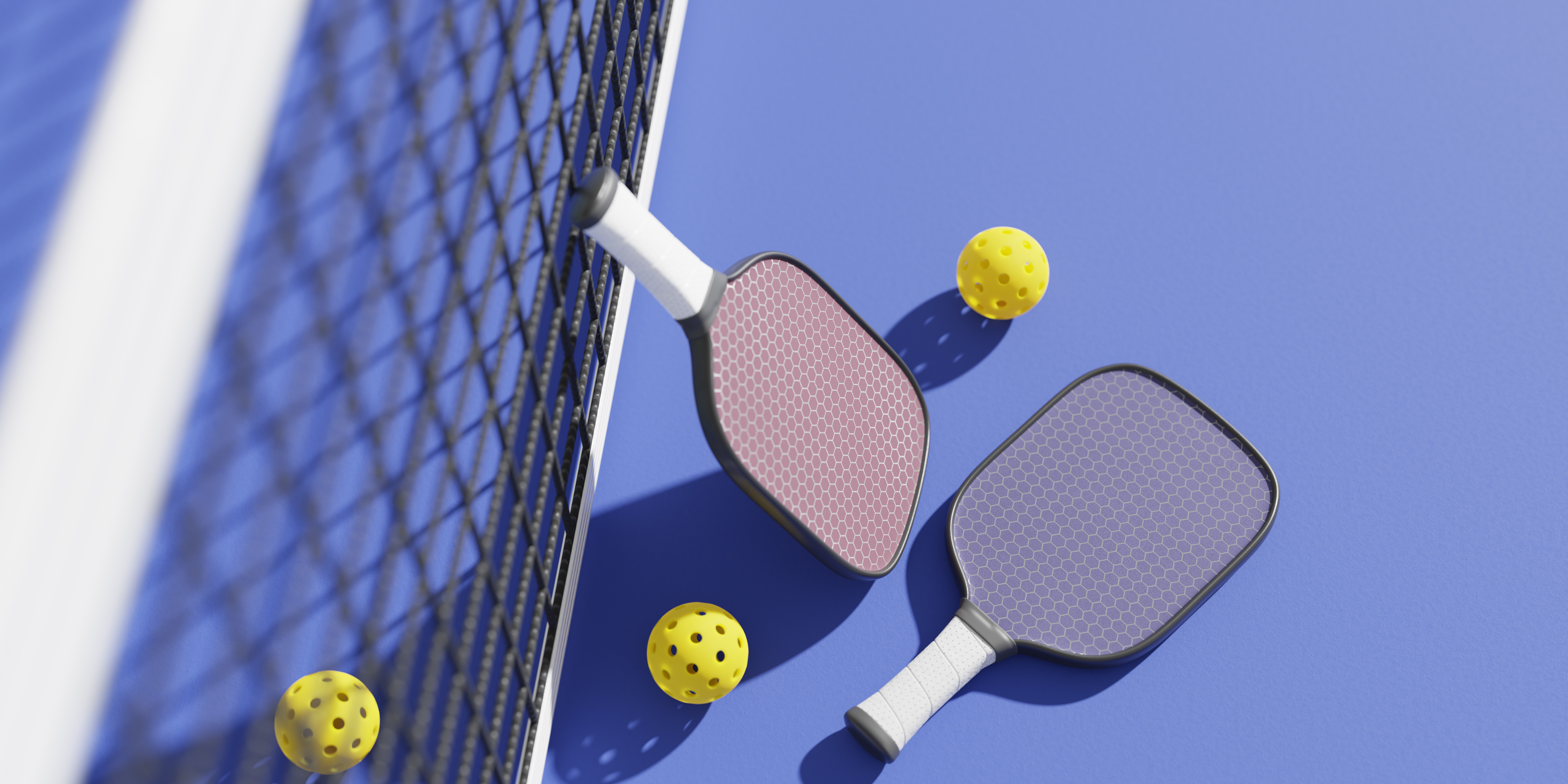 Pickleball paddles and balls